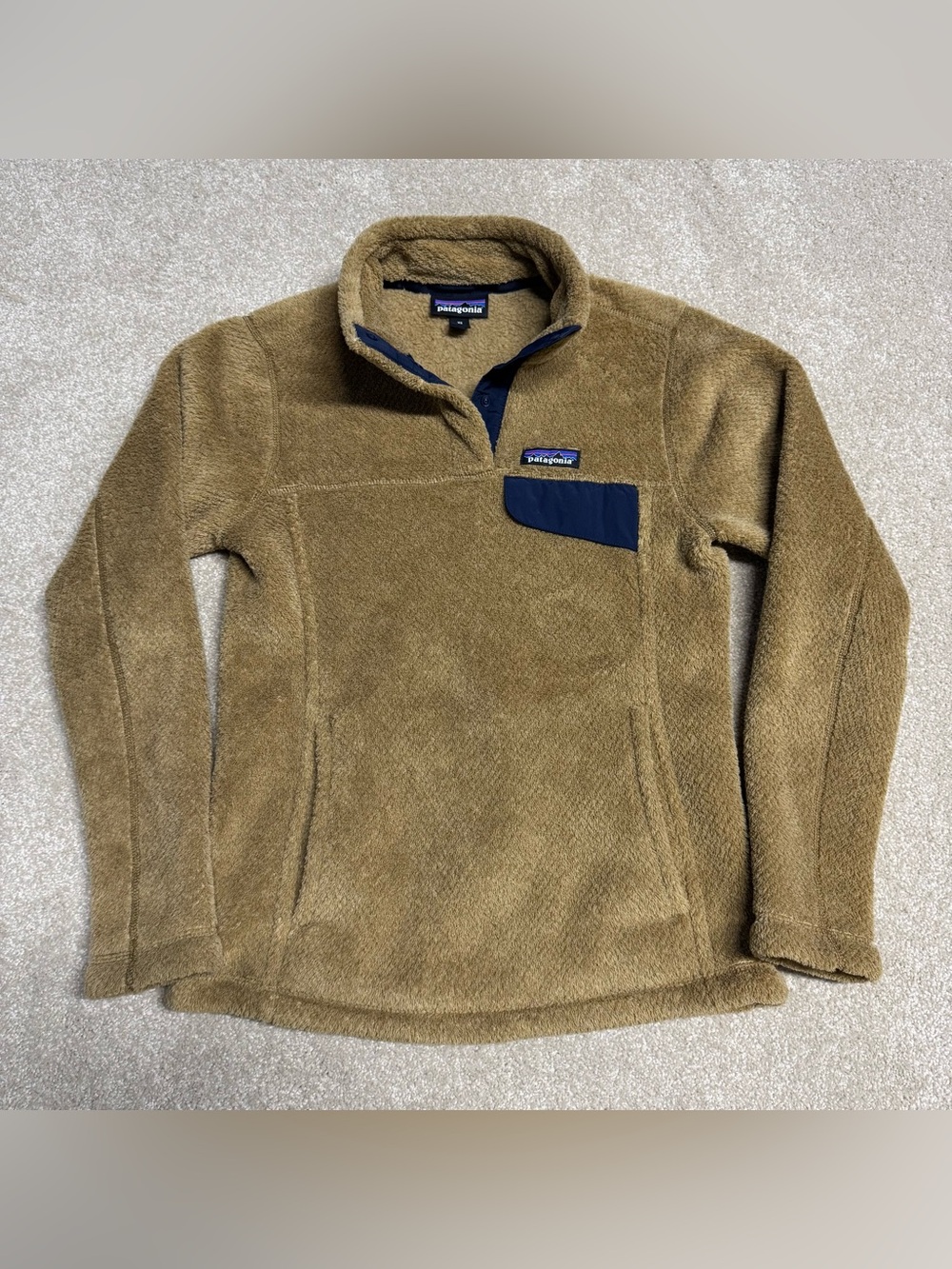 Patagonia ReTool Sweater Women XS Pullover Fleece Jacket Brown PrimaLoft Pocket